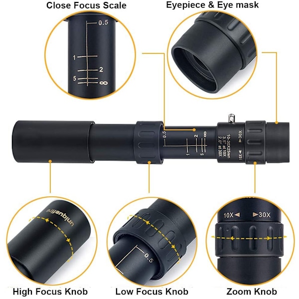 10-300x40 Dubbelfokus Antireflex Grön Multibelagd HD Militär Hög Energis Zoom Optisk Dag & Natt Vision Kikare Teleskop Vandring Klättring