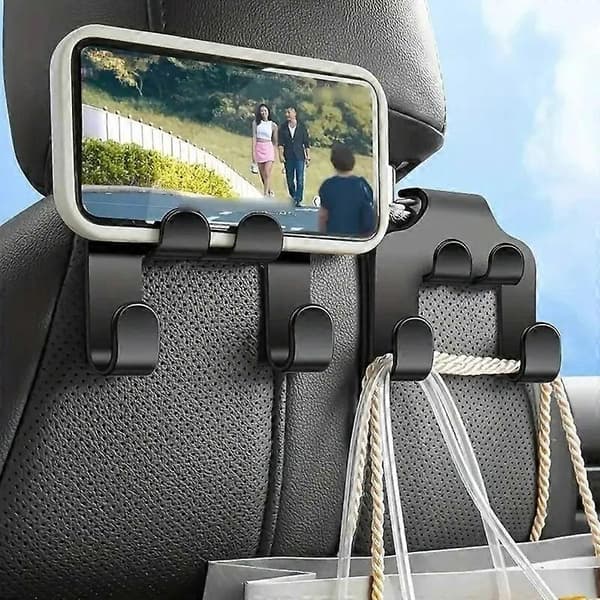 Portable Car Back Seat Holder, Hanging Storage, Lazy Headrest Stand, Universal Hook