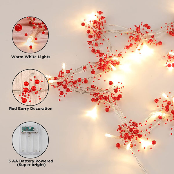 6,56FT 20 LED julslingor Batteridriven för Chris