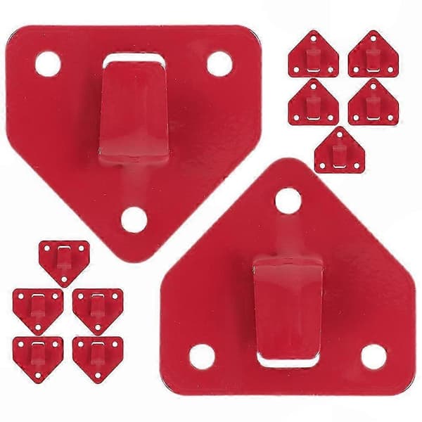 12-pack kraftiga väggkrokar för brandsläckare, hållbara fästen för säker montering 6.20X6.20X0.80CM Red