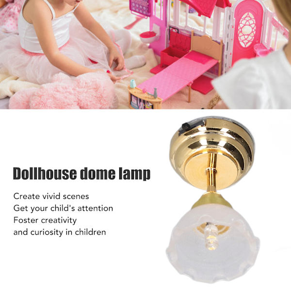 1/12 Skala Dockhus Kupol Ljus Dekoration Blomma Form Miniatyr Dockhus LED Ljus