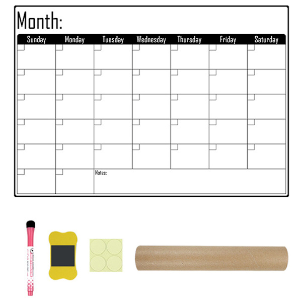 Magnetisk torr raderkalender - Vertikal kalender för