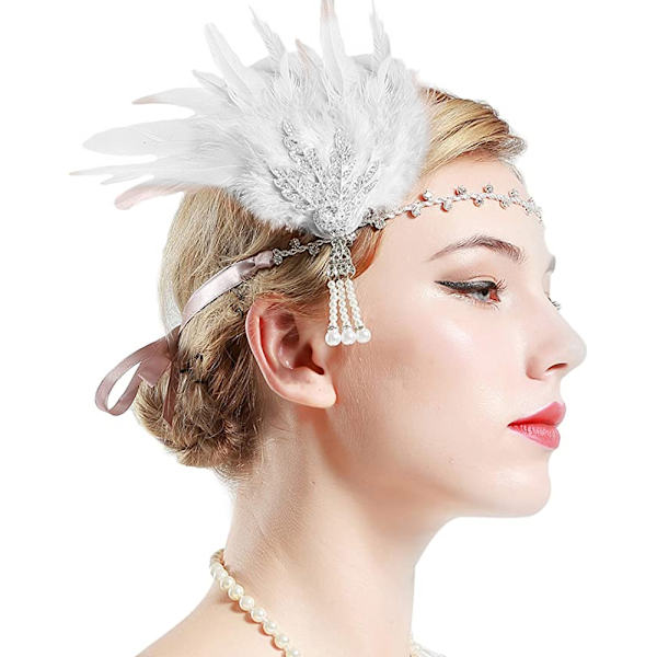 Flapper Blad Bröllop Tiara Pärla Hårprydnad