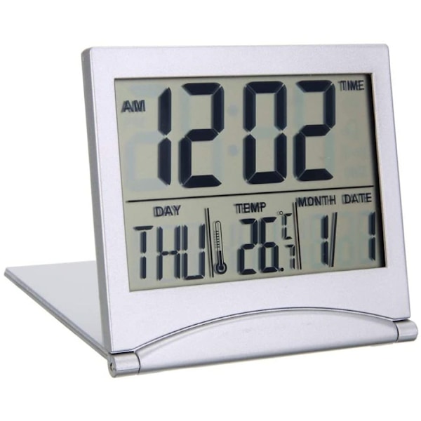 Fällbar bärbar skrivbordsdigital LCD-skärmtermometerkalender