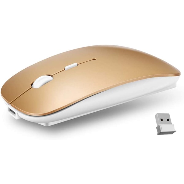 Ultratynn 2,4G kontor trådløs mus Silent oppladbar mus