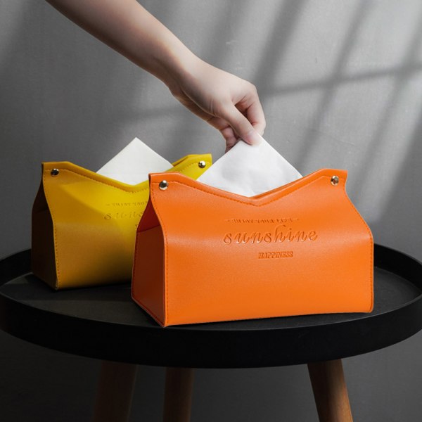 Tissue Box , Moderne Læder Tissue Box Holder - Dekorativ