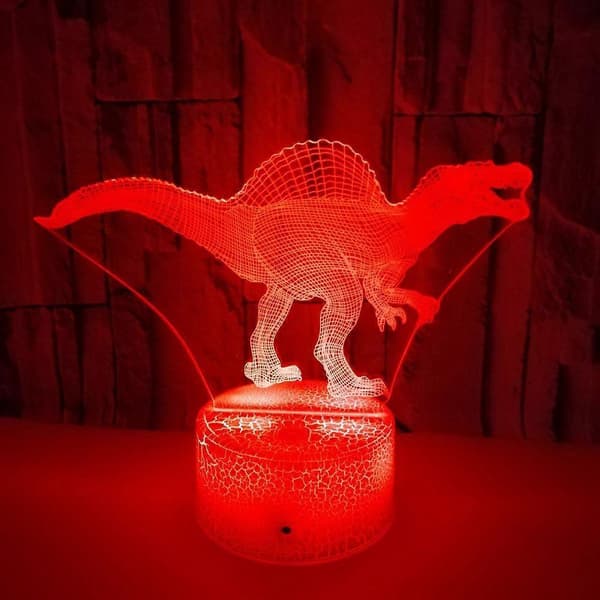 Night Light 3D Lamp 7 Colors Changing LED Night Light with Smart Touch & Remote Control 3D Night Lights (Dinosaur Spinosaurus)