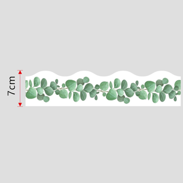 Eucalyptus-blad grønne klasseværelsesopslagstavlekanter 65,6 fod