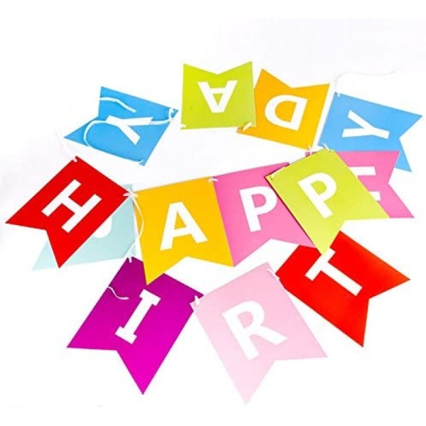 jijAcraft Happy Birthday Banner Girlande Geburtstag Bunt, für Bunt