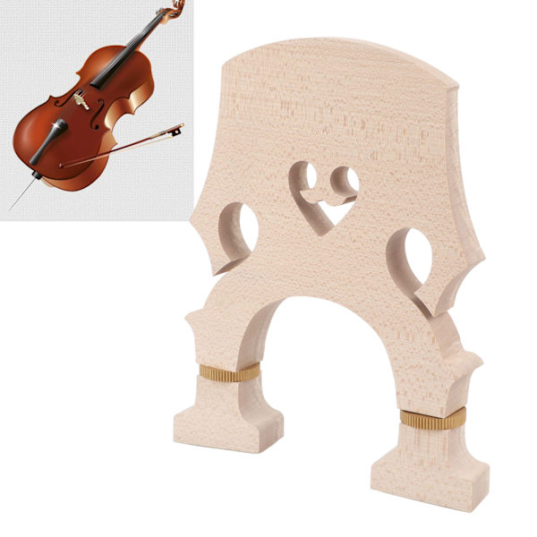 Violinbro Mapletræ Justerbar Messing Skrue Dobbeltbasbro Til Udskiftning 3/4