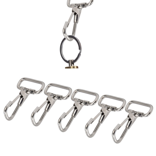 5 stk. Snap Hooks 304 Rustfrit Stål Metal Clips til Nøglering Forbindelse Hundeline Halsbånd 29mm