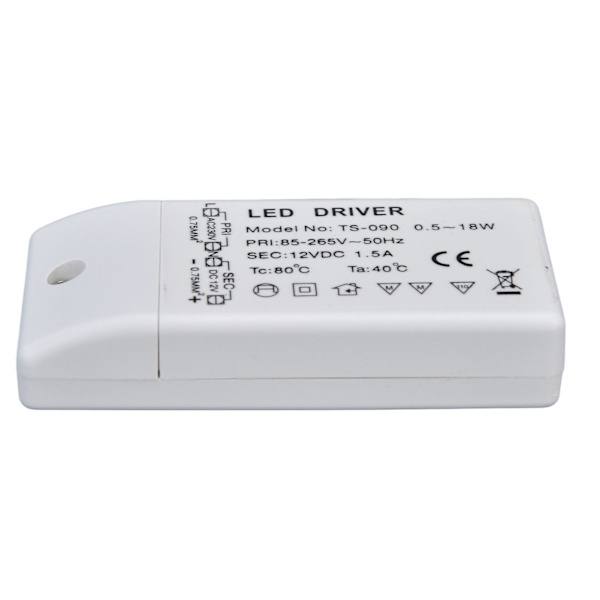 LED-transformator 18W 12VDC 1,5A konstantströms-LED-drivrutin för skåpsbelysning DIY-lampa AC 85-265V