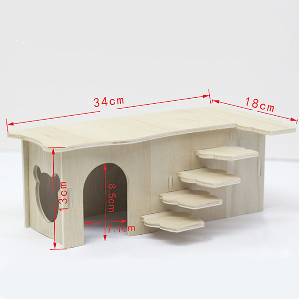 Hamsteritalo puusta, monikammioinen talo, leikkipaikka, talo kääpiöhamstereille, gerbiileille, deguille,