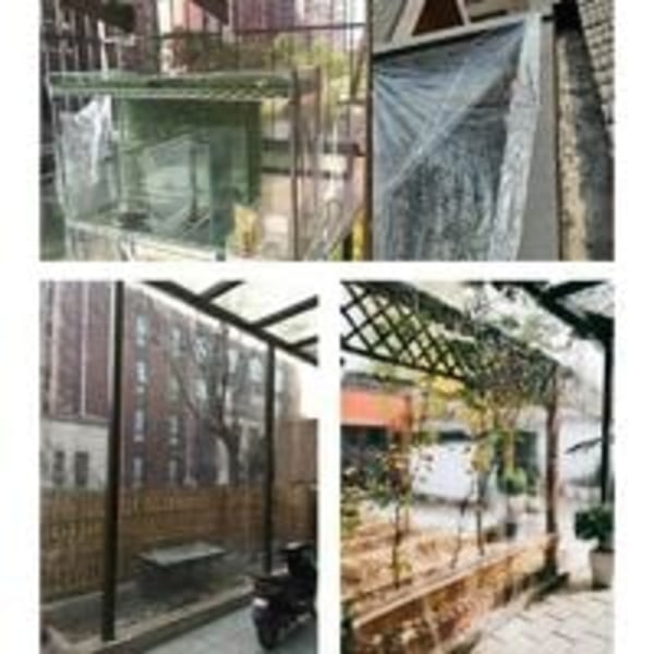 Transparent Vandtæt Presenning med Øjer, PE Multi-Purpose Regnfast Rivfast Ultra Let Presenning Klud (Farve: Klar, Størrelse: 200x200cm)
