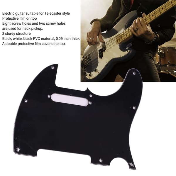 Gitarr Pickguard 3-lagers PVC Repskydd Dekorativ Elektrisk Gitarr Skyddsplatta för Telecaster-stil