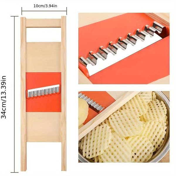 Manual Wavy Potato and Vegetable Cutter with Flower Design, Durable Plastic Kitchen Gadget