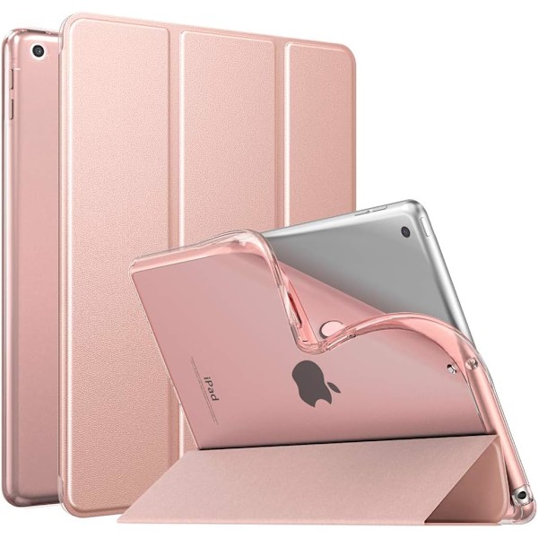 Case for New iPad 10.2 2019, faux leather case protective cover with translucent back cover auto sleep/wake function