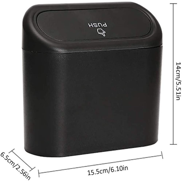 2 st Mini-soptunnor, Multifunktionell Bil-soptunna med Lock-Wate