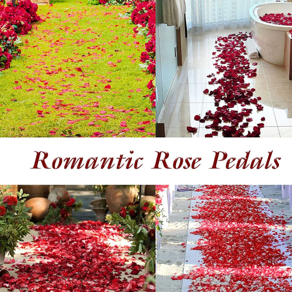 1200 stk kunstige roseblader, ikke-vevde blomsterblader for