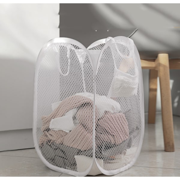 Bud Mesh Pop up Tvättkorg, Bärbar Hopvikbar Kläder