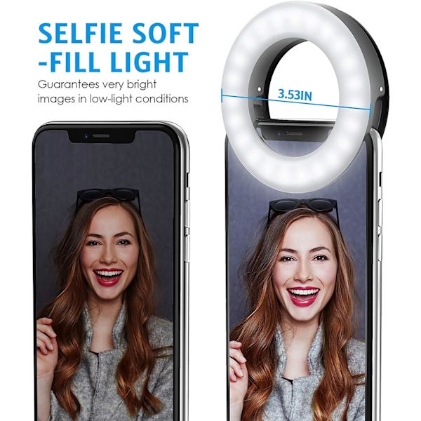 Selfie-valo, Selfie-valo puhelimeen, Rengasvalo puhelimeen, 40 LED