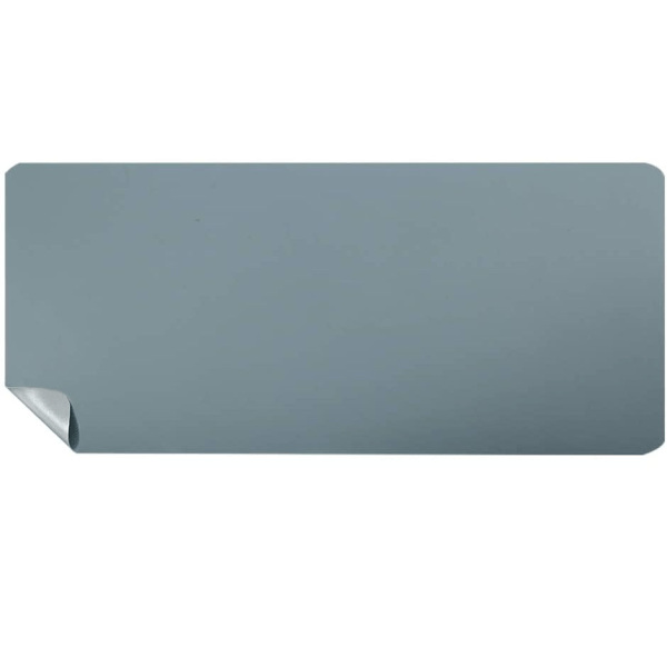 Skrivbordsunderlägg dubbelsidig, 80 * 40cm, PU vattentät bordsunderlägg, mus hellblau+silber