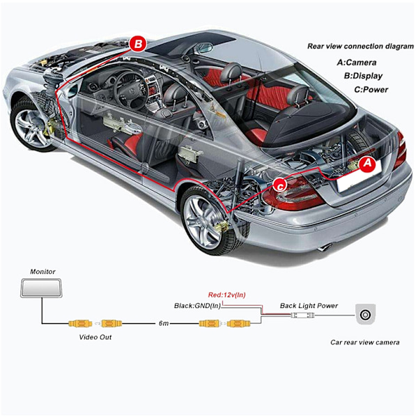 Takakamera CCD HD Auton peruutuskamera Sopii RAV4 2006‑2016 Yleinen tyyppi