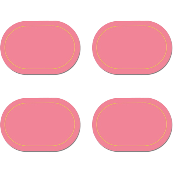 Faux läder placemats set om 4 - Dubbelsidig färg oval