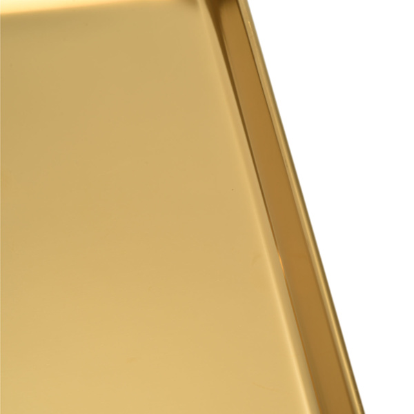 Rustfritt stål rektangulært brett flat bunnplate restaurant hjem Golden flat bunnplate