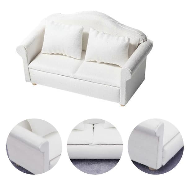 Miniature Træ Sofa Dukkehus Møbelmodel til Dekoration 1 Sæt