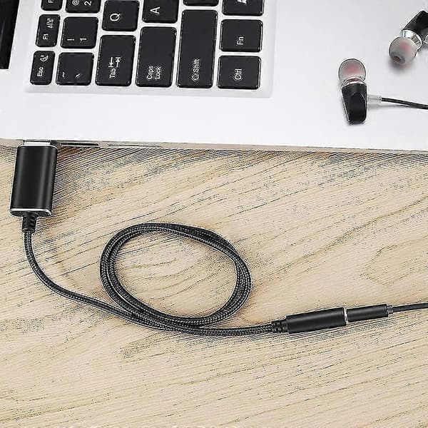 USB til 3,5 mm Jack Audioadapter med 3,5 mm hovedtelefon- og mikrofonstik til Windows, til PS4