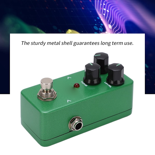Gitarr Effektpedal OVERDIRVE Mini Enkelt Justerbar Musikinstrument Tillbehör Grön