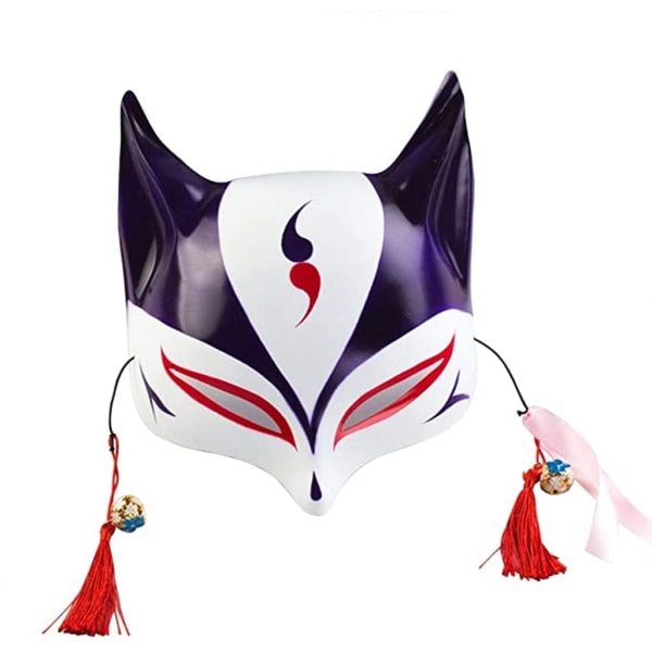 Kabuki Fox Mask Halloween maskerade kostyme rekvisitter