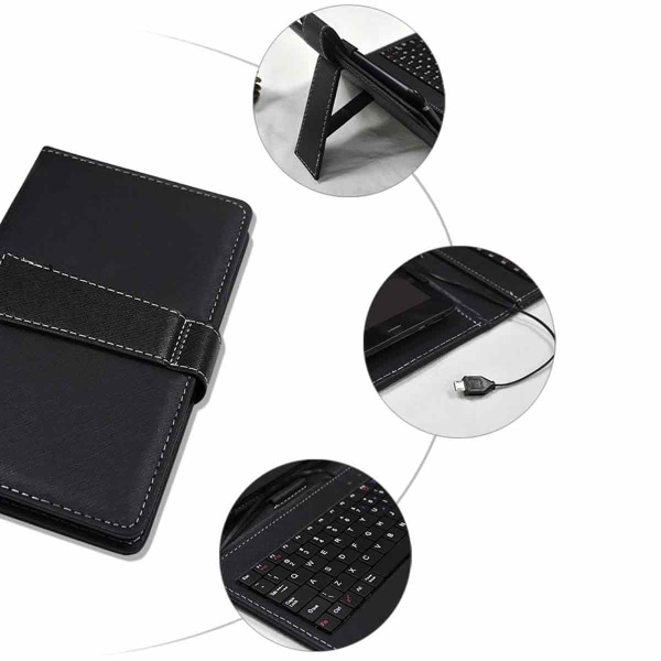 Universell fodraltangentbord 9-10,1 '' Silverht Black Keyboard