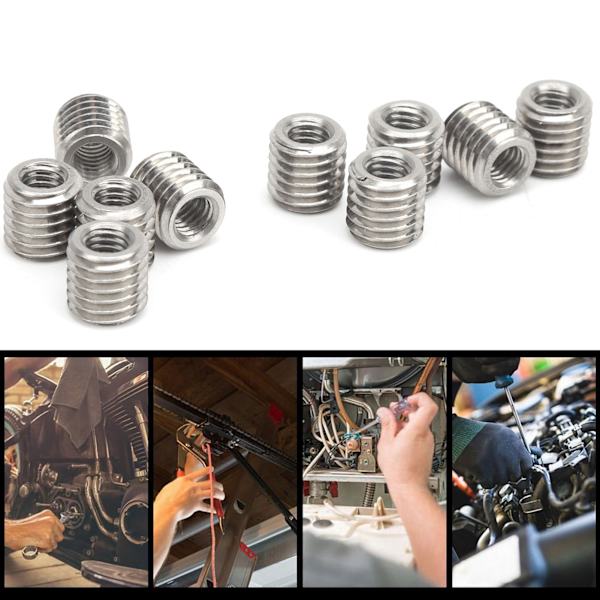 10 stk. Gevindindsatser Han Hun Reducerende Møde Stainless Steel Reparationsværktøj Hardware