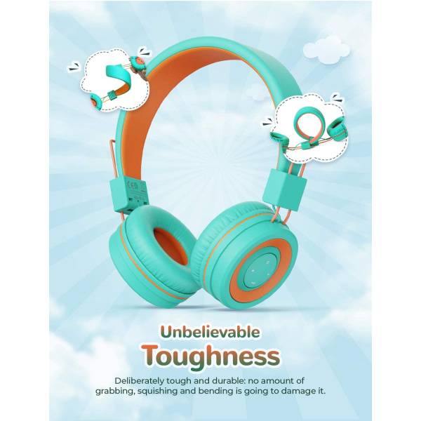 Barn Bluetooth hörlurar, iClever BTH02 Barn hörlurar med