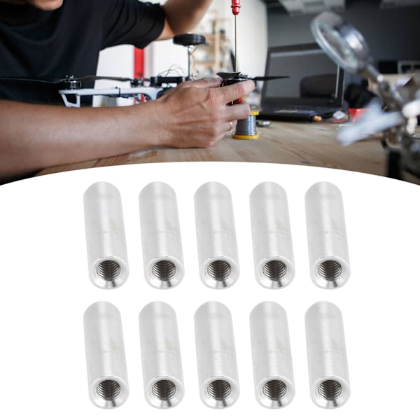 10 st Avståndshållare i Aluminiumlegering, gängad rund kolonn, distans för Quadcopter DIY-modell M4x0.7mm22mm