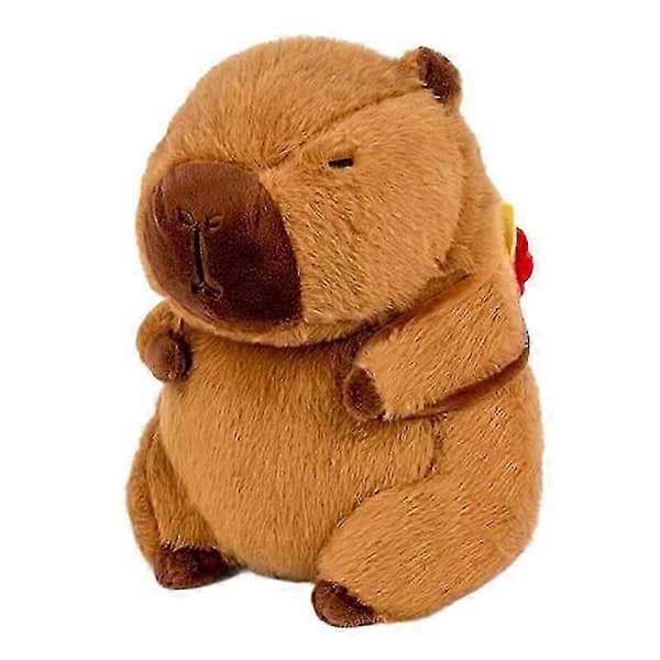 Suuri pehmeä kapybara-pehmolelu sohvan koristeeksi 30 cm with Burger Bag 23cm