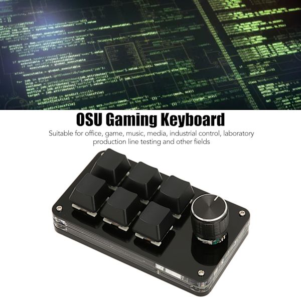 6-tasters Mini-tastatur med knapp USB DIY Programmerbart tastatur OSU Gaming-tastatur for spillkontor
