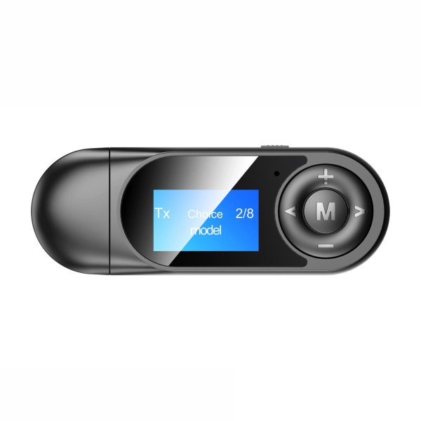 Bluetooth lähetinvastaanotin, 2 in 1 langaton lähetin-/vastaanotinsovitin USB Bluetooth 5.0 -ääni, näyttö ja 3,5 mm Aux TV PC