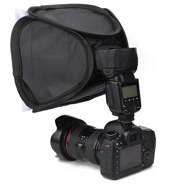23cm Plast Ren Vit Bärbar Fällbar Blixtljus SLR Kamera Softbox Fotografering Fylljusskydd