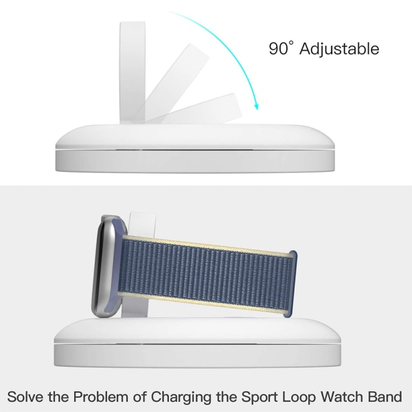 Laderstativ kompatibelt for Apple Watch, bærbar ladestat