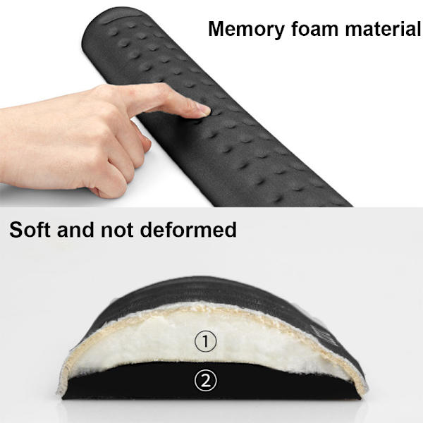 1 sæt Memory Foam Muse-Tastatur Håndledsstøtte Pude Pude