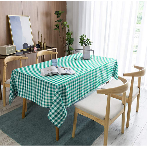 Rutig duk rektangel - fläckbeständig, vattentät och Green 140cm*180cm