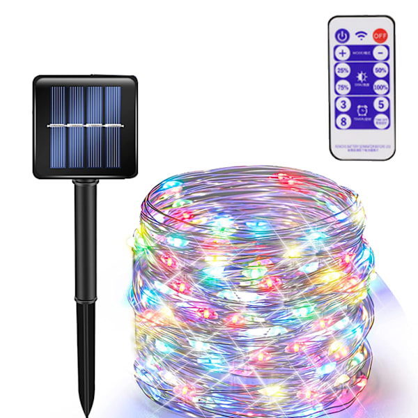 Solcellslingor - 105ft 300 LED Fe-ljus PVC med 8 lägen