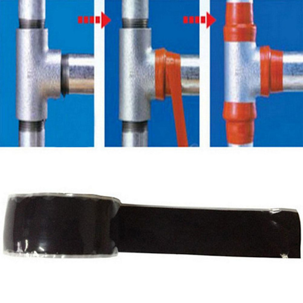2,5 cm x 3 m Silikon Vanntett Tetningsmasse Teip Super Sterk Lim Tetningsmasse Teip for Hageslange Rør Vannbinding Kjøkkenvask