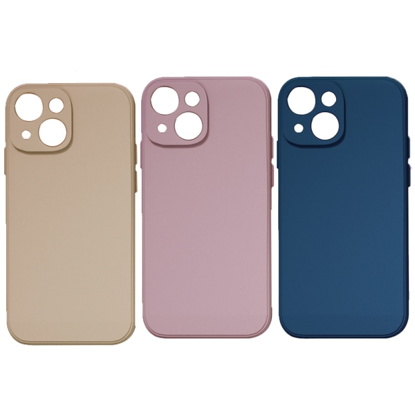 3 stk sklisikker flytende silikongel som er kompatibel med iPhone14pro Milk Tea color+meat pink+dark blue
