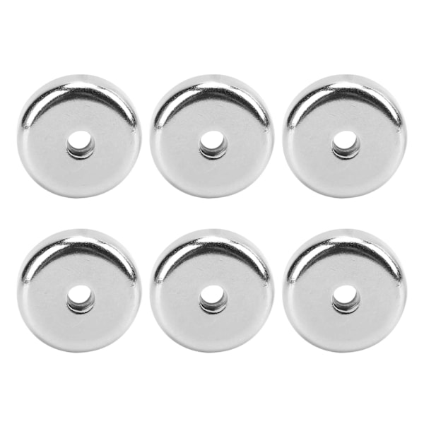 6 stk. 25 mm Diameter Rustfri Pot Magnet Rund Bund Montering Magneter Kop Magnet