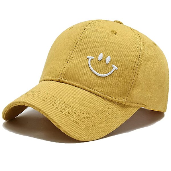 1 Pakke Smiley Bomulls Baseball Caps Justerbar Lav Profil Ustrukturert Pappa Hatter Dame Herre