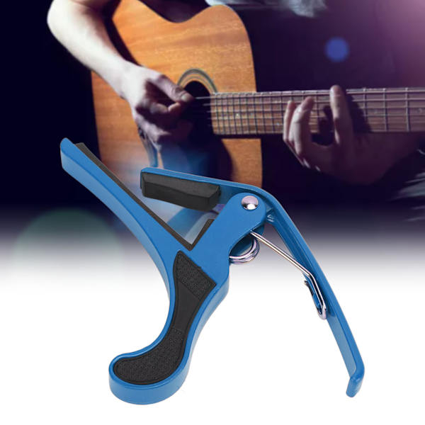 Gitarrkapo i Metall med Snabbavlossning, Elgitarrkapo Set med 2 St Guitar Picks för Banjo Mandolin Blå